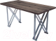 Обеденный стол Buro7 Призма Классика 150x80x76 (дуб мореный/серебристый) - 