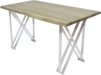 Обеденный стол Buro7 Призма с обзолом 150x80x76 (дуб беленый/белый) - 