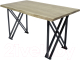Обеденный стол Buro7 Призма с обзолом 150x80x76 (дуб беленый/черный) - 