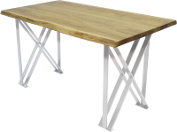 Обеденный стол Buro7 Призма с обзолом 150x80x76 (дуб натуральный/белый) - 