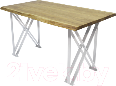 Обеденный стол Buro7 Призма с обзолом 150x80x76 (дуб натуральный/белый)