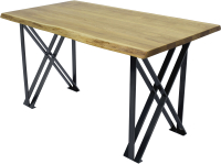 Обеденный стол Buro7 Призма с обзолом 150x80x76 (дуб натуральный/черный) - 