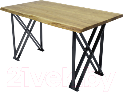 Обеденный стол Buro7 Призма с обзолом 150x80x76 (дуб натуральный/черный)