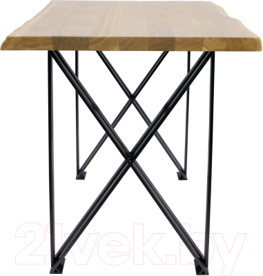 Обеденный стол Buro7 Призма с обзолом 150x80x76 (дуб натуральный/черный)