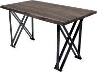 Обеденный стол Buro7 Призма с обзолом 150x80x76 (дуб мореный/черный) - 