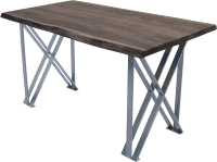 Обеденный стол Buro7 Призма с обзолом 150x80x76 (дуб мореный/серебристый) - 