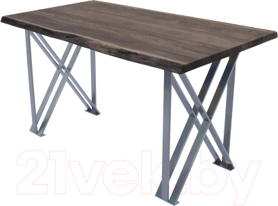 Обеденный стол Buro7 Призма с обзолом 150x80x76 (дуб мореный/серебристый)