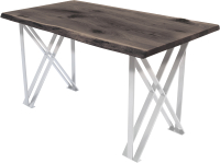 Обеденный стол Buro7 Призма с обзолом и сучками 150x80x76 (дуб мореный/белый) - 