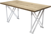 Обеденный стол Buro7 Призма Классика 180x80x76 (дуб беленый/белый) - 
