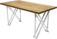 Обеденный стол Buro7 Призма Классика 180x80x76 (дуб натуральный/белый) - 
