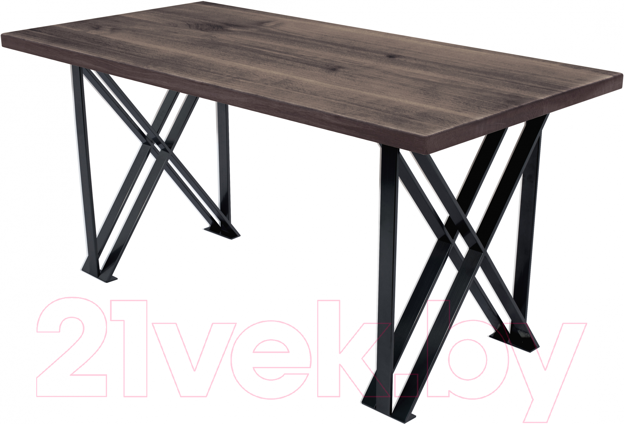 Обеденный стол Buro7 Призма Классика 180x80x76 (дуб мореный/черный)