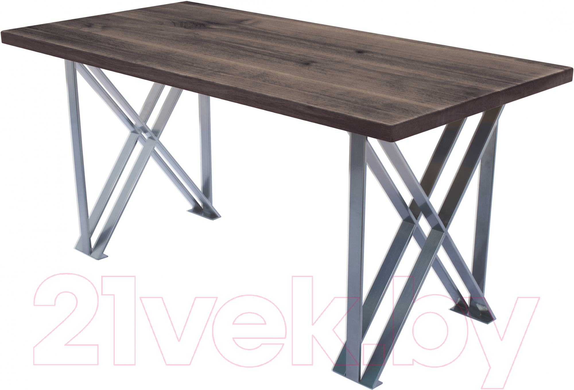 Обеденный стол Buro7 Призма Классика 180x80x76 (дуб мореный/серебристый)