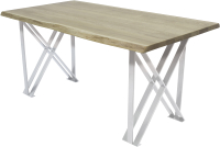 Обеденный стол Buro7 Призма с обзолом 180x80x76 (дуб беленый/белый) - 