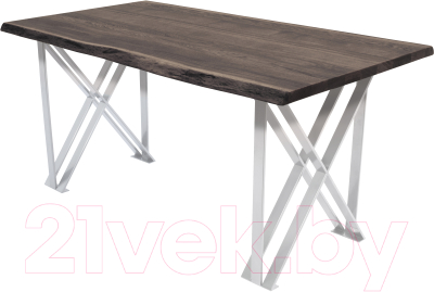 Обеденный стол Buro7 Призма с обзолом 180x80x76 (дуб мореный/белый)