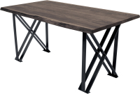 Обеденный стол Buro7 Призма с обзолом 180x80x76 (дуб мореный/черный) - 