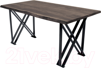 Обеденный стол Buro7 Призма с обзолом 180x80x76 (дуб мореный/черный)