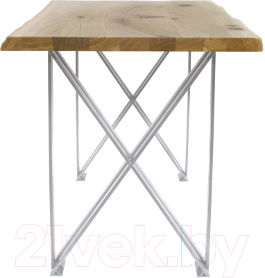 Обеденный стол Buro7 Призма с обзолом и сучками 180x80x76 (дуб натуральный/белый)