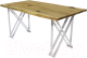 Обеденный стол Buro7 Призма с обзолом и сучками 180x80x76 (дуб натуральный/белый) - 