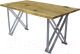 Обеденный стол Buro7 Призма с обзолом и сучками 180x80x76 (дуб натуральный/серебристый) - 