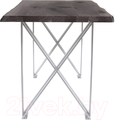 Обеденный стол Buro7 Призма с обзолом и сучками 180x80x76 (дуб мореный/белый)