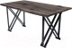 Обеденный стол Buro7 Призма с обзолом и сучками 180x80x76 (дуб мореный/черный) - 
