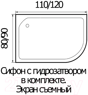 Душевой поддон RIVER 120/90/26 L (ассимметрия)