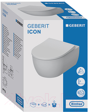 Унитаз подвесной с инсталляцией Geberit iCon Set 500.362.TC.I