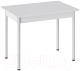 Обеденный стол ТриЯ Родос тип 1 с опорой (белый муар/белый) - 