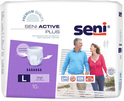 Трусы впитывающие для взрослых Seni Active Plus Large (10шт)