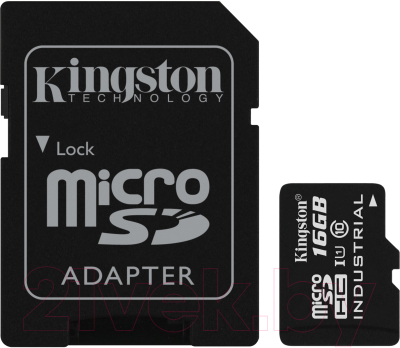 Карта памяти Kingston microSDHC 16GB UHS-I Class 10 + SD Adapter (SDCIT/16GB)