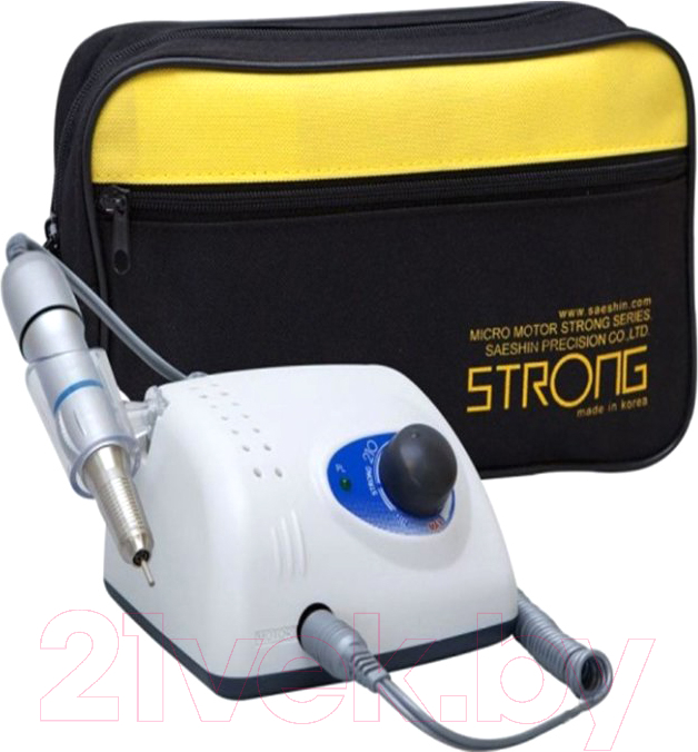 Аппарат для маникюра STRONG 210/107II без педали с сумкой 35000 об/мин
