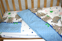 Комплект постельный для малышей Баю-Бай Слоники / К31-С4 (голубой) - 