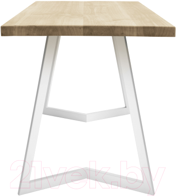Обеденный стол Buro7 Уиллис Классика 110x80x74 (дуб беленый/белый)