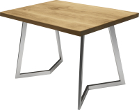 Обеденный стол Buro7 Уиллис Классика 110x80x74 (дуб натуральный/серебристый) - 