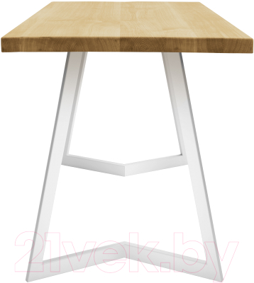 Обеденный стол Buro7 Уиллис Классика 110x80x74 (дуб натуральный/серебристый)