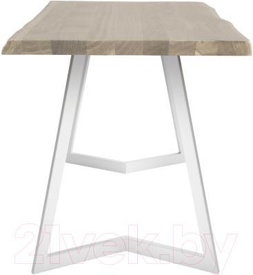 Обеденный стол Buro7 Уиллис с обзолом 110x80x74 (дуб беленый/белый)