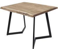 Обеденный стол Buro7 Уиллис с обзолом 110x80x74 (дуб беленый/черный) - 