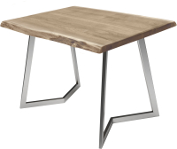 Обеденный стол Buro7 Уиллис с обзолом 110x80x74 (дуб беленый/серебристый) - 