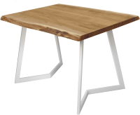 Обеденный стол Buro7 Уиллис с обзолом 110x80x74 (дуб натуральный/белый) - 