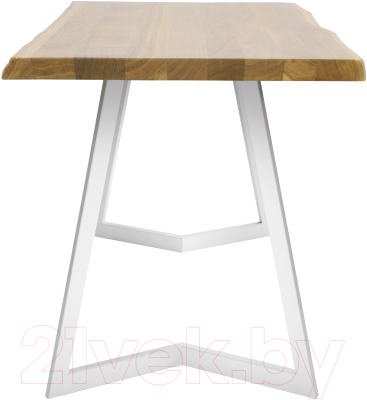 Обеденный стол Buro7 Уиллис с обзолом 110x80x74 (дуб натуральный/белый)