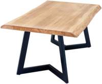 Обеденный стол Buro7 Уиллис с обзолом 110x80x74 (дуб натуральный/черный) - 