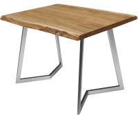 Обеденный стол Buro7 Уиллис с обзолом 110x80x74 (дуб натуральный/серебристый) - 