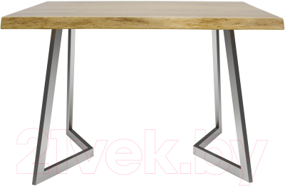 Обеденный стол Buro7 Уиллис с обзолом 110x80x74 (дуб натуральный/серебристый)