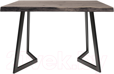 Обеденный стол Buro7 Уиллис с обзолом и сучками 110x80x74 (дуб мореный/черный)