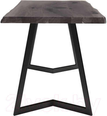 Обеденный стол Buro7 Уиллис с обзолом и сучками 110x80x74 (дуб мореный/черный)