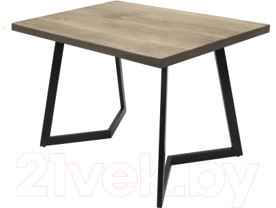 Обеденный стол Buro7 Уиллис Классика 120x80x74 (дуб беленый/черный)