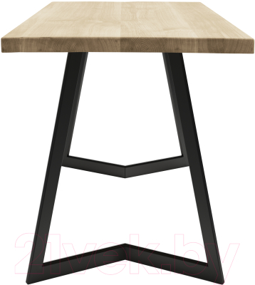 Обеденный стол Buro7 Уиллис Классика 120x80x74 (дуб беленый/черный)
