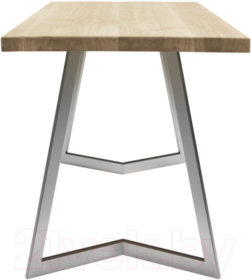 Обеденный стол Buro7 Уиллис Классика 120x80x74 (дуб беленый/серебристый)