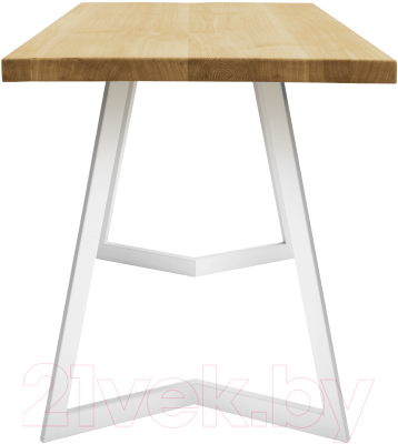 Обеденный стол Buro7 Уиллис Классика 120x80x74 (дуб натуральный/белый)