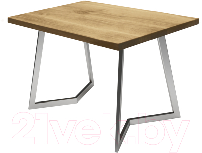 Обеденный стол Buro7 Уиллис Классика 120x80x74 (дуб натуральный/серебристый)